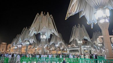 مظلات المسجد النبوي.. إبداع في التصميم لحماية المصلين