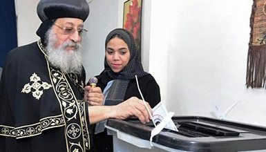 البابا تواضروس يدلى بصوته فى الانتخابات الرئاسية