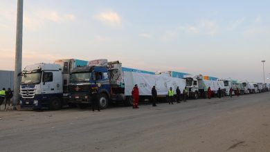 تزامنا مع عودة النازحين إلى شمال غزة* *أكبر قافلة لبيت الزكاة والصدقات منذ بدء العدوان الصهيوني تصل قطاع غزة