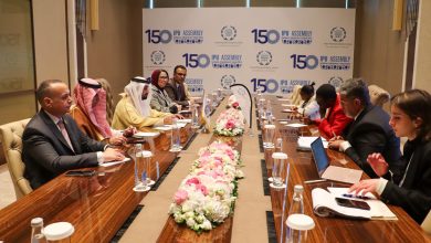 "اليماحي" يلتقي رئيسة الاتحاد البرلماني الدولي ويبحث معها مبادرة البرلمان العربي بتأسيس منتدى لرؤساء البرلمانات الإقليمية تحت مظلة الاتحاد