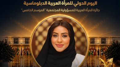 المجلس العربي للمسؤولية المجتمعية والتنمية المستدامة يكرّم سمو السيدة بسمة بنت فخري آل سعيد بجائزة المرأة العربية للمسؤولية المجتمعية 2026 تقديرًا لريادتها في تعزيز الصحة النفسية والعمل الإنساني