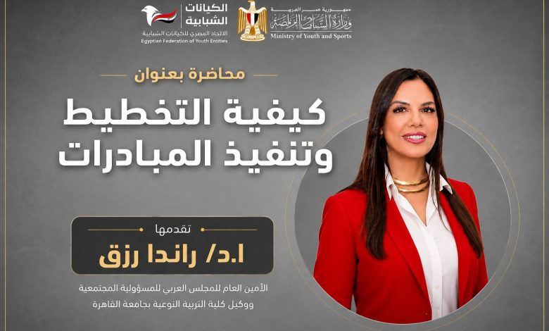 «التخطيط الفعّال وتحويل الأفكار إلى مبادرات مؤثرة».. محاضرة متخصصة لـ أ.د. راندا رزق ضمن برنامج تطوير قدرات الكيانات الشبابية 1 «التخطيط الفعّال وتحويل الأفكار إلى مبادرات مؤثرة».. محاضرة متخصصة لـ أ.د. راندا رزق ضمن برنامج تطوير قدرات الكيانات الشبابية