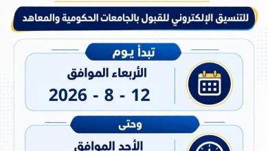 التعليم العالي: غدًا بدء تسجيل رغبات المرحلة الثانية للتنسيق الإلكتروني لمدة 5 أيام