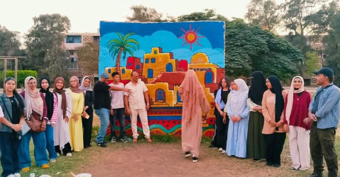 مجمع فنون 15 مايو يختتم تنفيذ جدارية «مصريات» استعدادًا للافتتاح الرسمي 1 مجمع فنون 15 مايو يختتم تنفيذ جدارية «مصريات» استعدادًا للافتتاح الرسمي