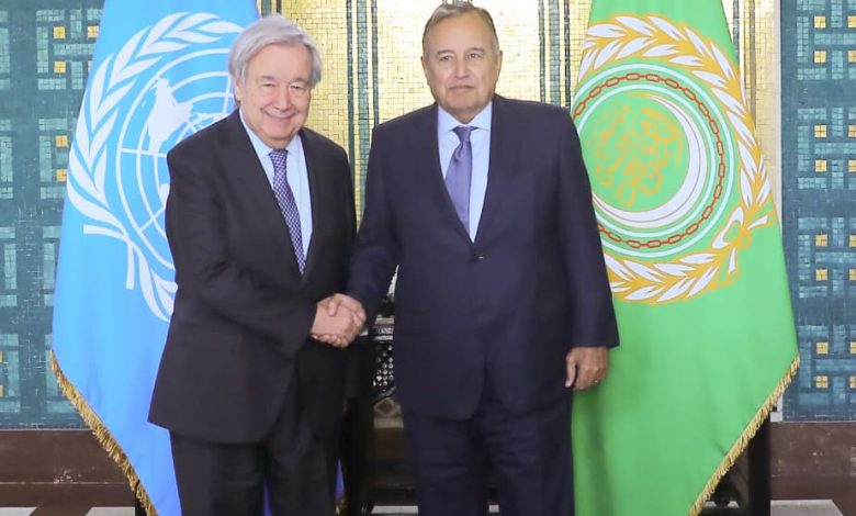 الأمين العام لجامعة الدول العربية يستقبل السكرتير العام للأمم المتحدة 1 الأمين العام لجامعة الدول العربية يستقبل السكرتير العام للأمم المتحدة